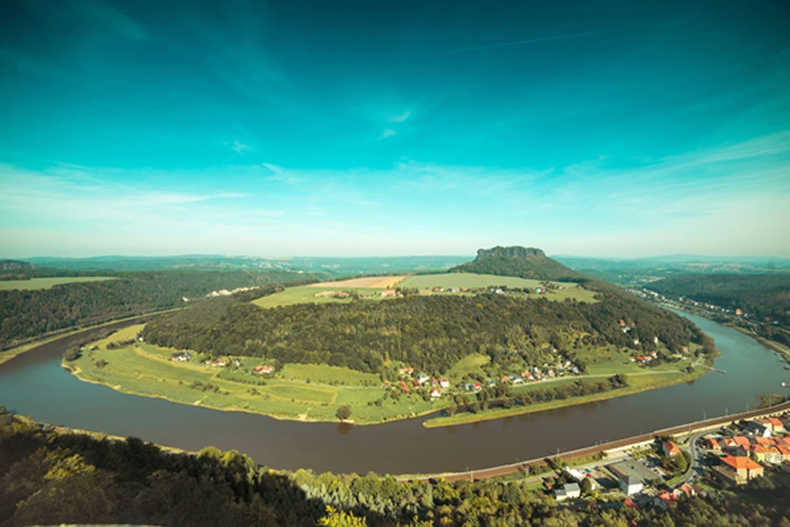 Blick von der Festung Königstein auf die Elbe