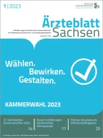 Cyanblauer Hintergrund mit Wahlslogan und Wahllogo der Kammerwahl 2023