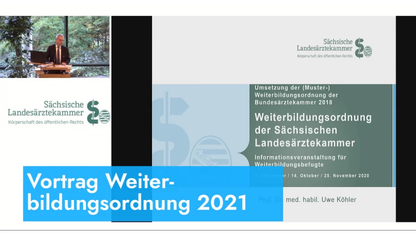 Screenshot Mitschnitt Vortrag Weiterbildungsordnung 2021