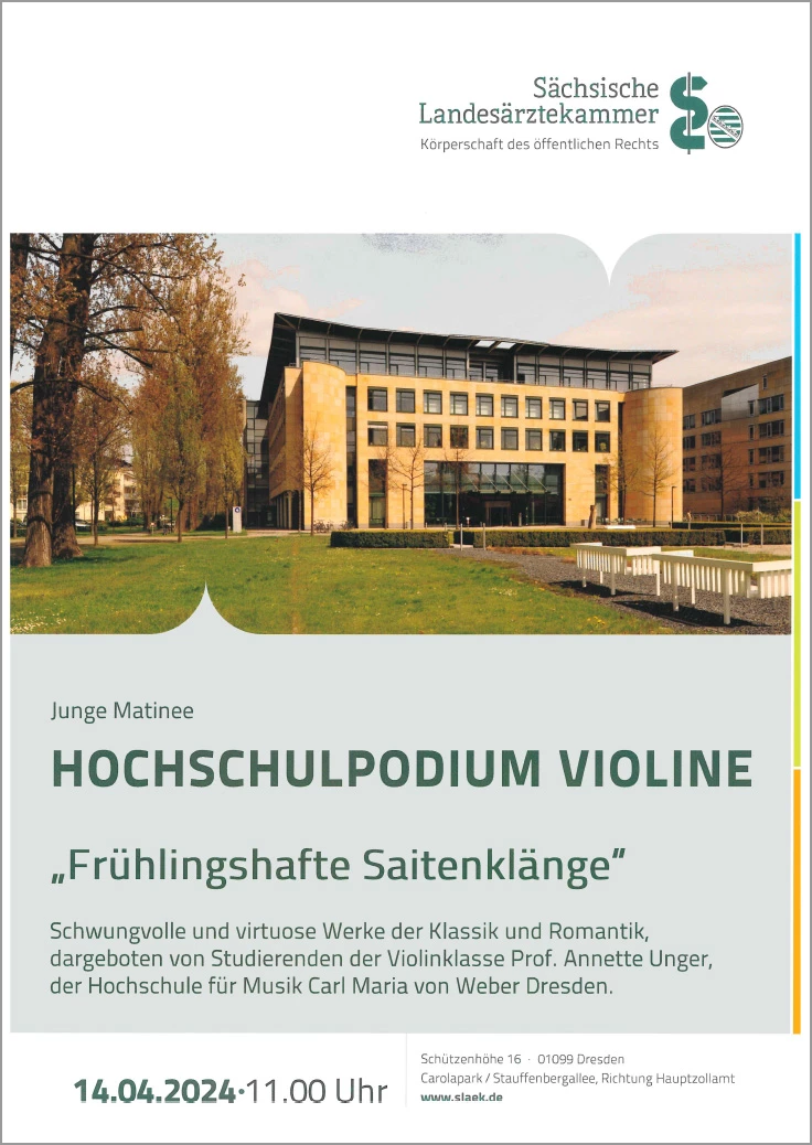 Veranstaltungsplakat Hochschulpodium Violine